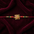 Golden Square Stone Beads Rakhi – Elegant Festival Gift for Brother
