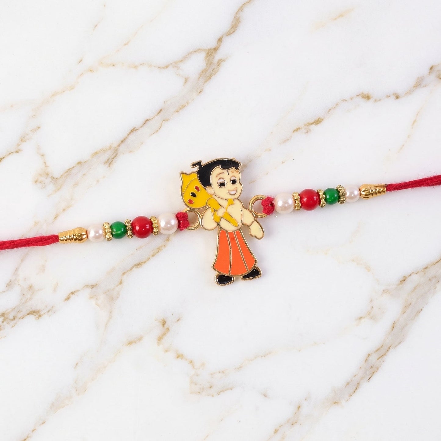 Chhota Bheem Cartoon Kids Rakhi with Beads for Little Brother