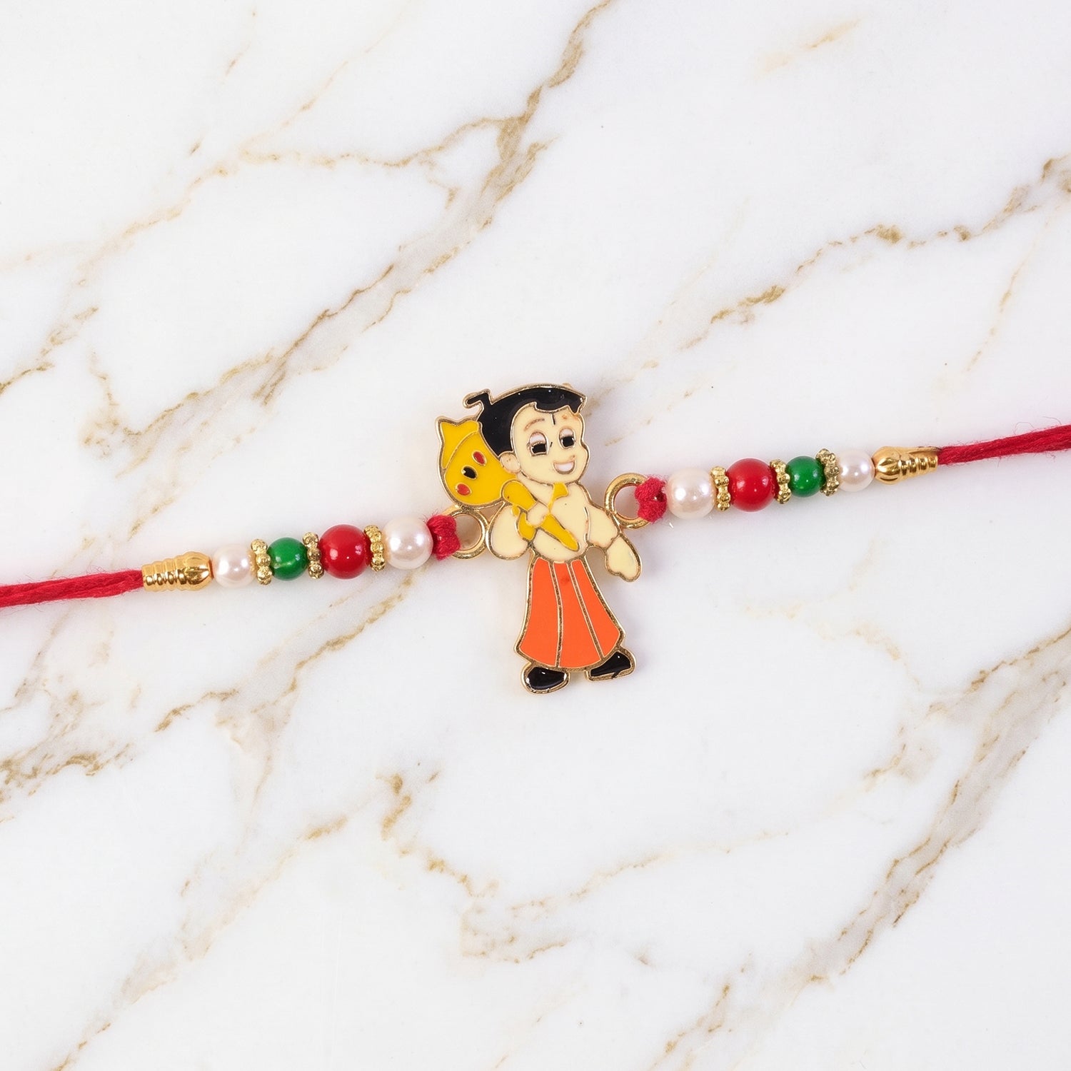 Chhota Bheem Cartoon Kids Rakhi with Beads for Little Brother
