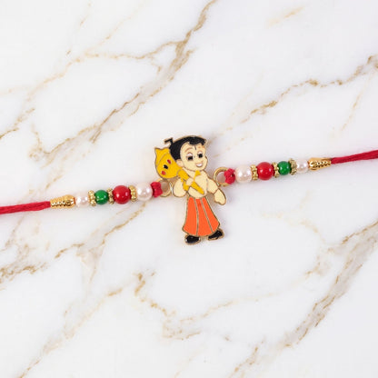 Chhota Bheem Cartoon Kids Rakhi with Beads for Little Brother