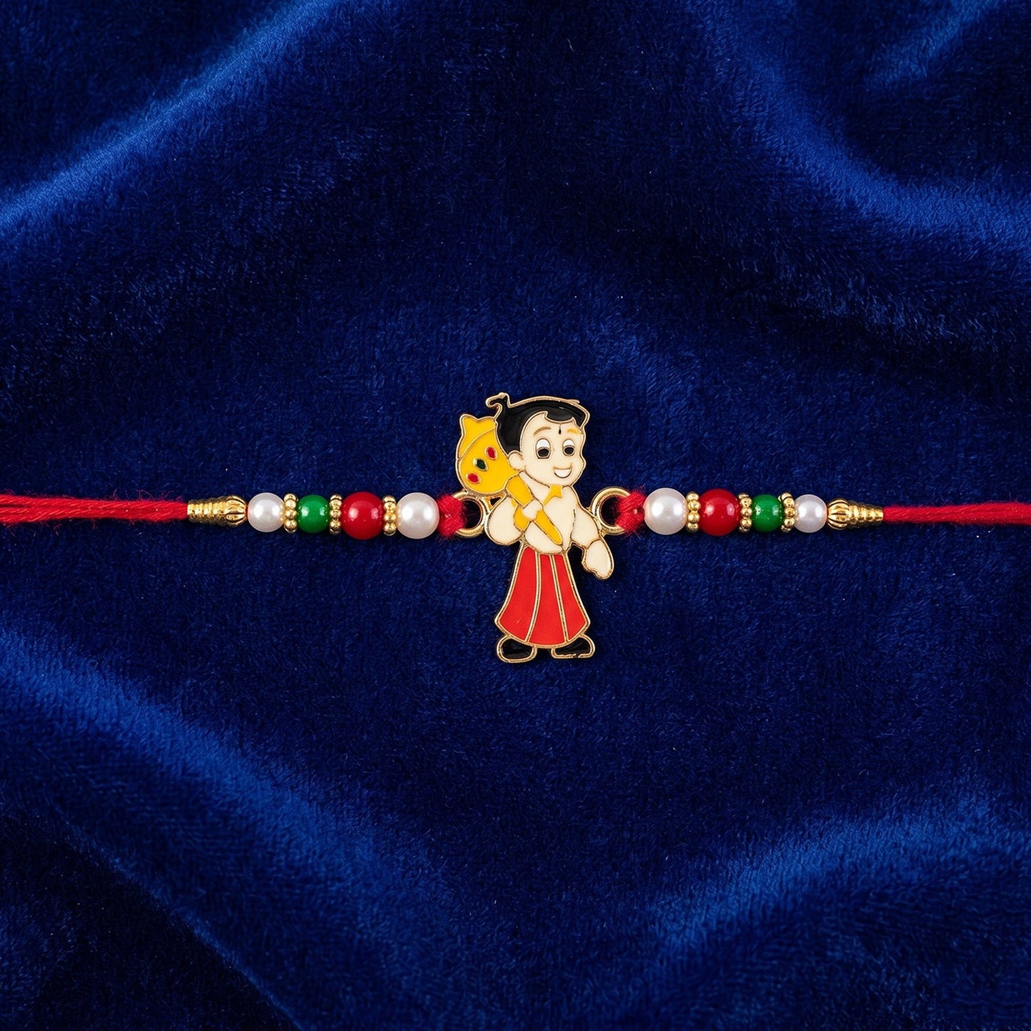 Chhota Bheem Cartoon Kids Rakhi with Beads for Little Brother