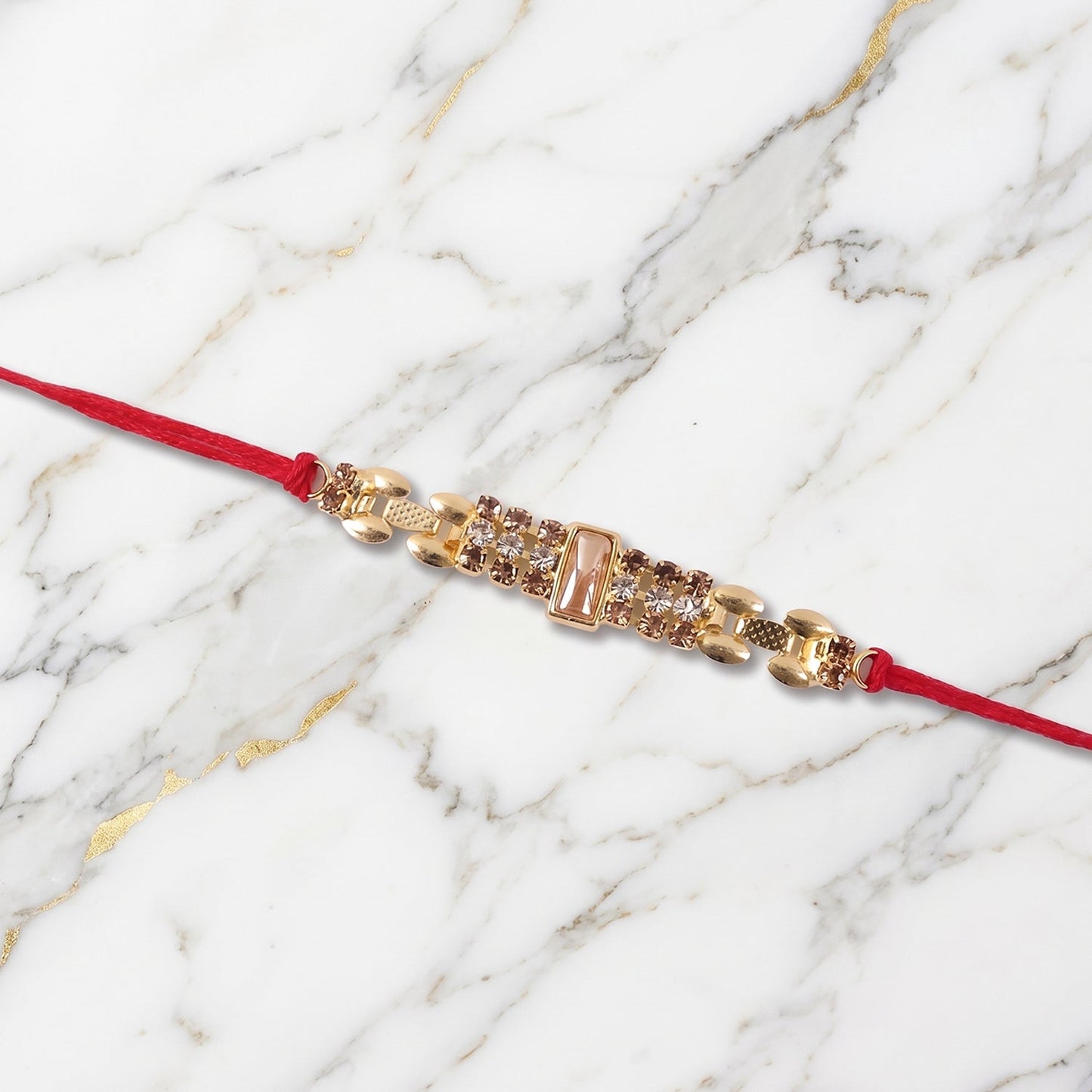 Sparkling AD Stone Rakhi for Brother - Rakshabandhan Gift