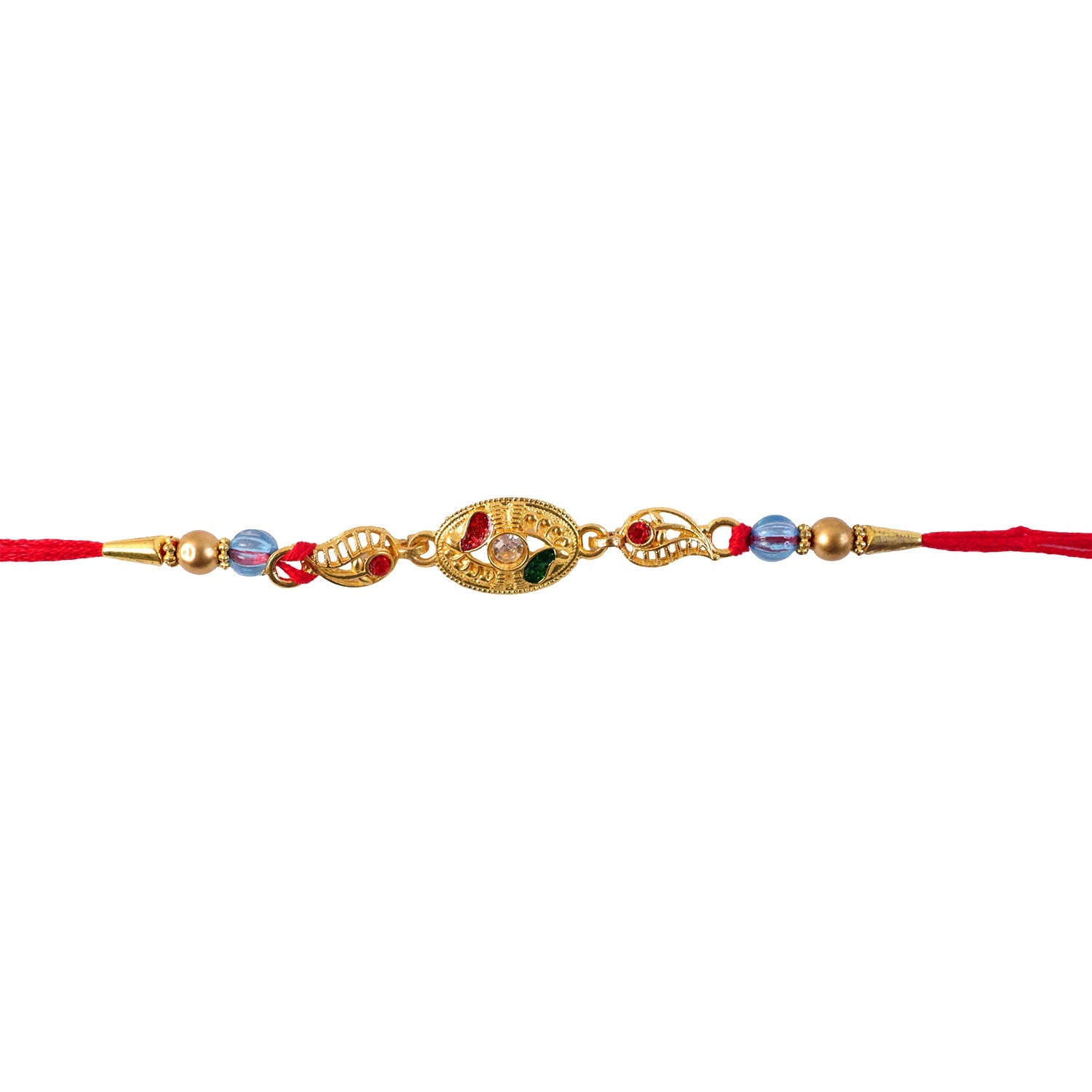 Colourful Marquise AD Stone Rakhi for Brother - Rakshabandhan Gift