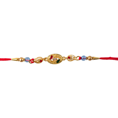 Colourful Marquise AD Stone Rakhi for Brother - Rakshabandhan Gift