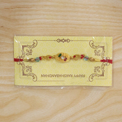 Colourful Marquise AD Stone Rakhi for Brother - Rakshabandhan Gift