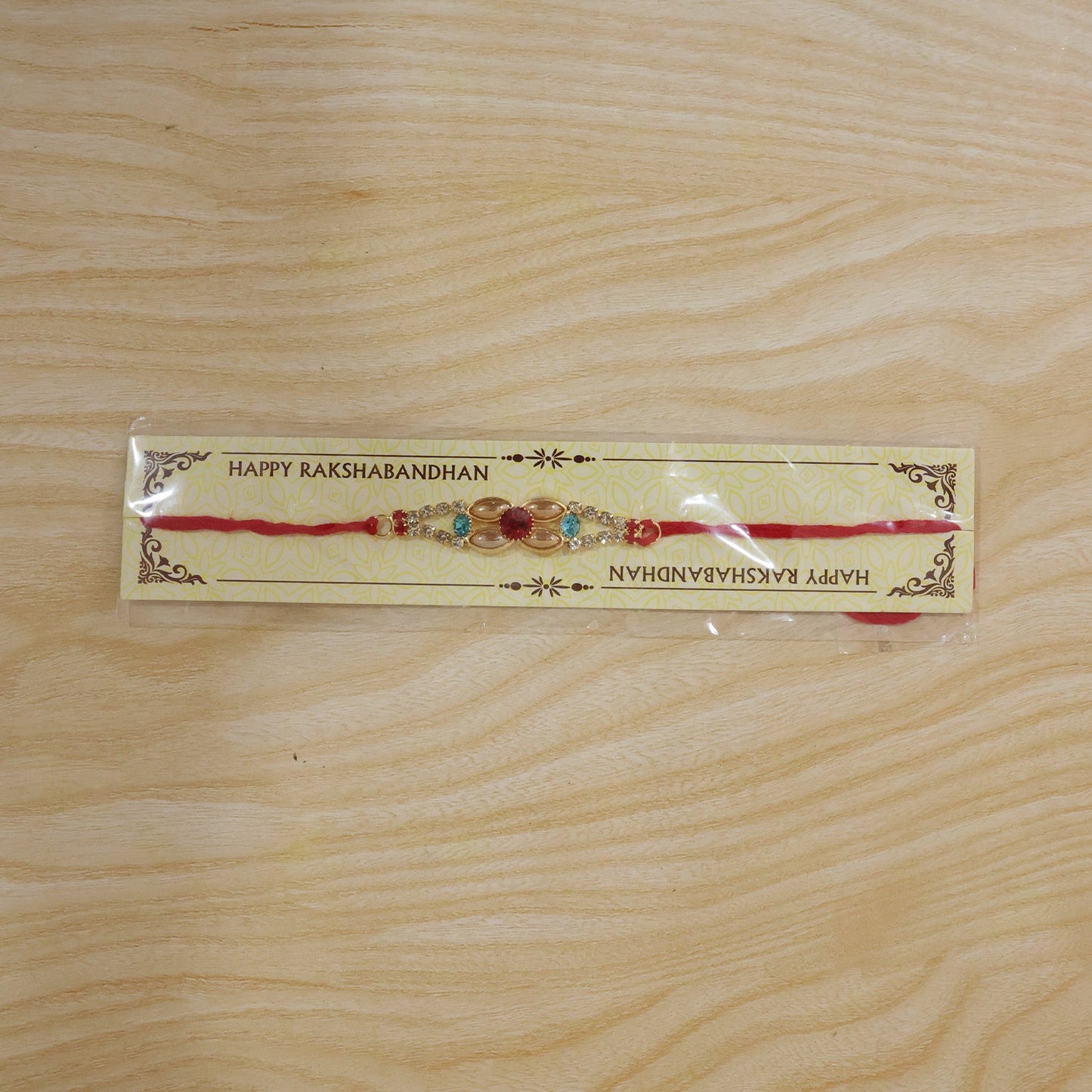 Designer Gold & Silver AD Stone Floral Rakhi for Brother