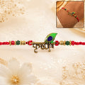 Lord Krishna Rakhi – Spiritual Peacock Feather Design for Brother