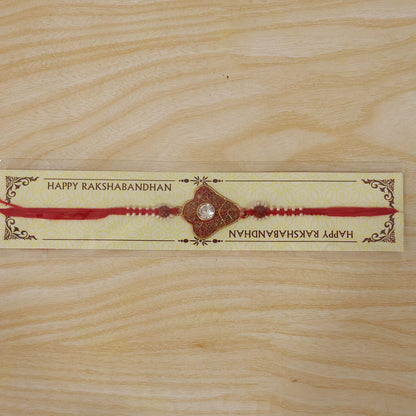 Meenakari Floral Rakhi with AD Stone & Pearls for Brother