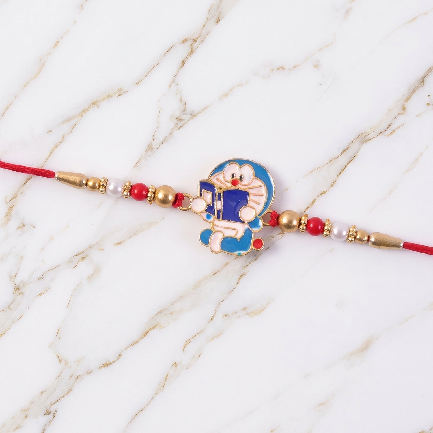 Doraemon Cartoon Kids Rakhi with Beads for Little Brother