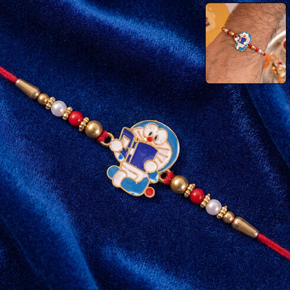 Doraemon Cartoon Kids Rakhi with Beads for Little Brother