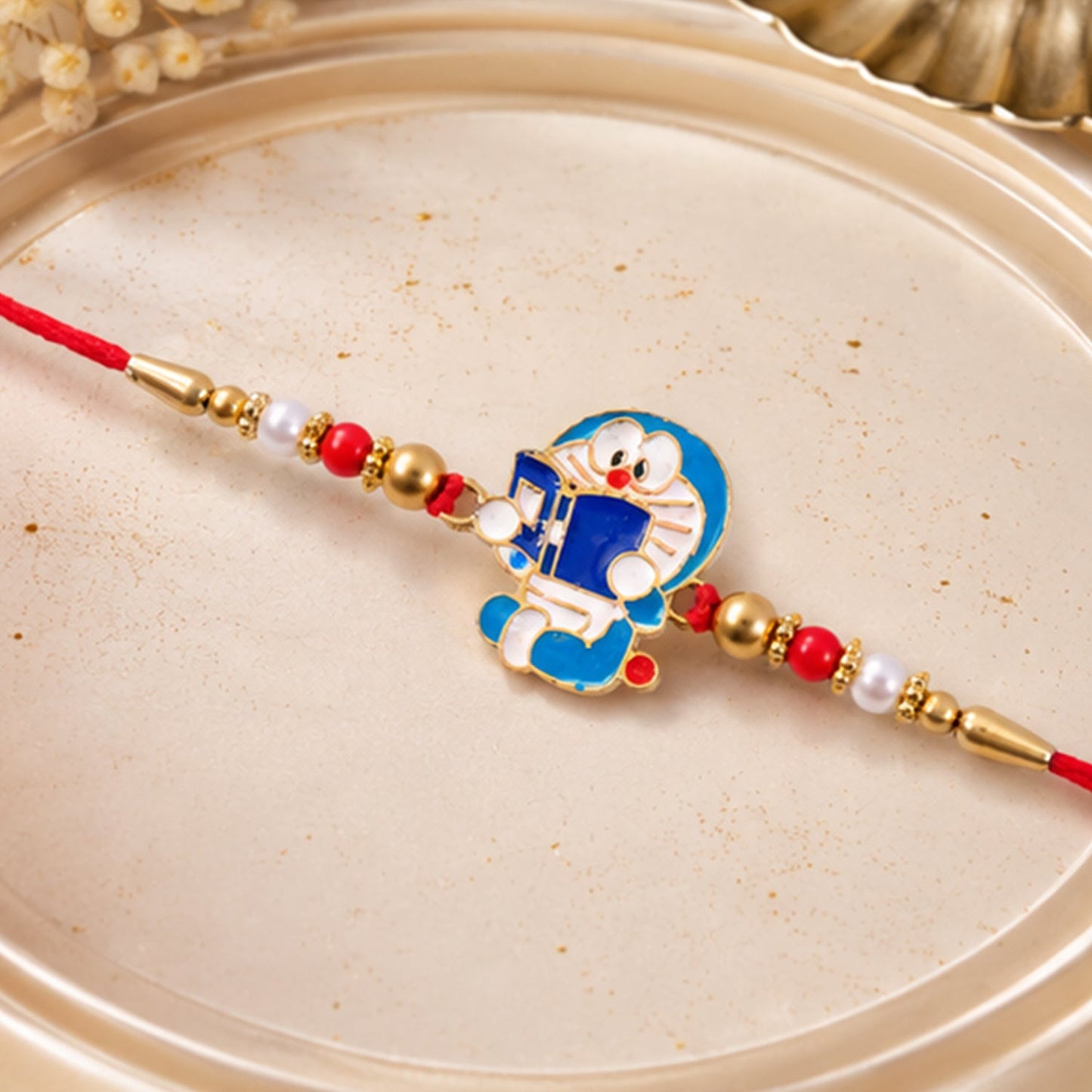 Doraemon Cartoon Kids Rakhi with Beads for Little Brother