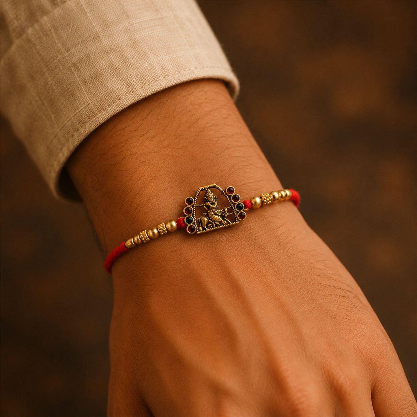 Bal Gopal Krishna Rakhi with Pearls & Colourful Stones