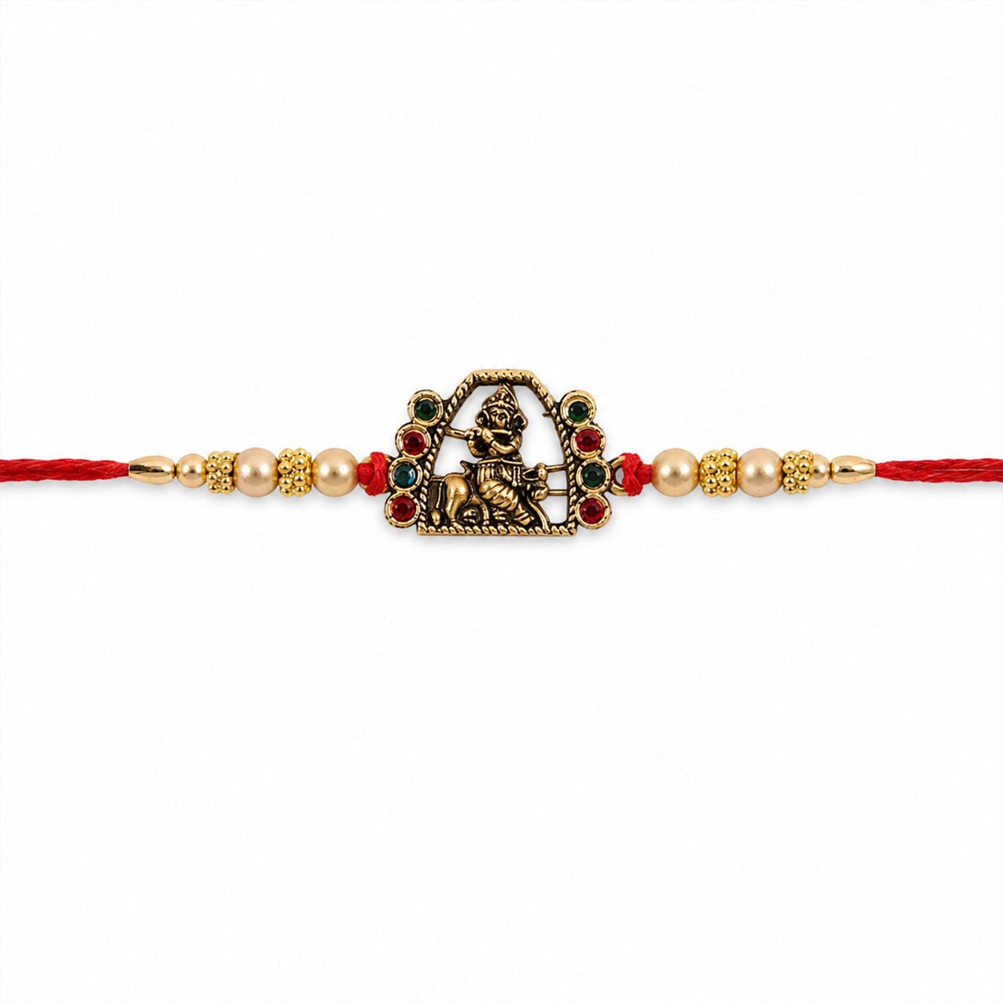 Bal Gopal Krishna Rakhi with Pearls & Colourful Stones