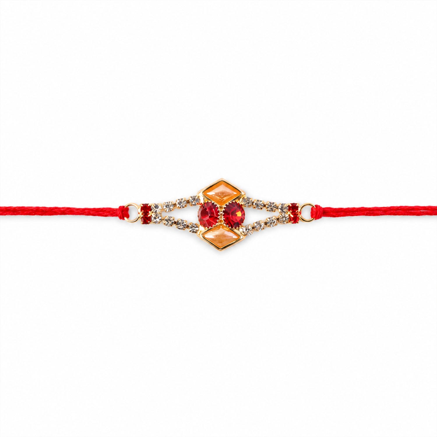 Topaz Kundan Stone Rakhi with American Diamonds