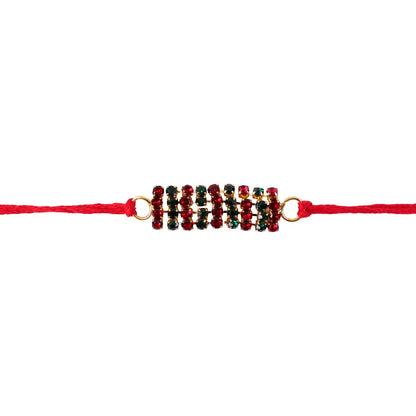 Sparkling Multicolour Crystal Bar Rakhi