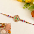 Kundan Rakhi – Floral Peacock Design for Brothers | Raksha Bandhan