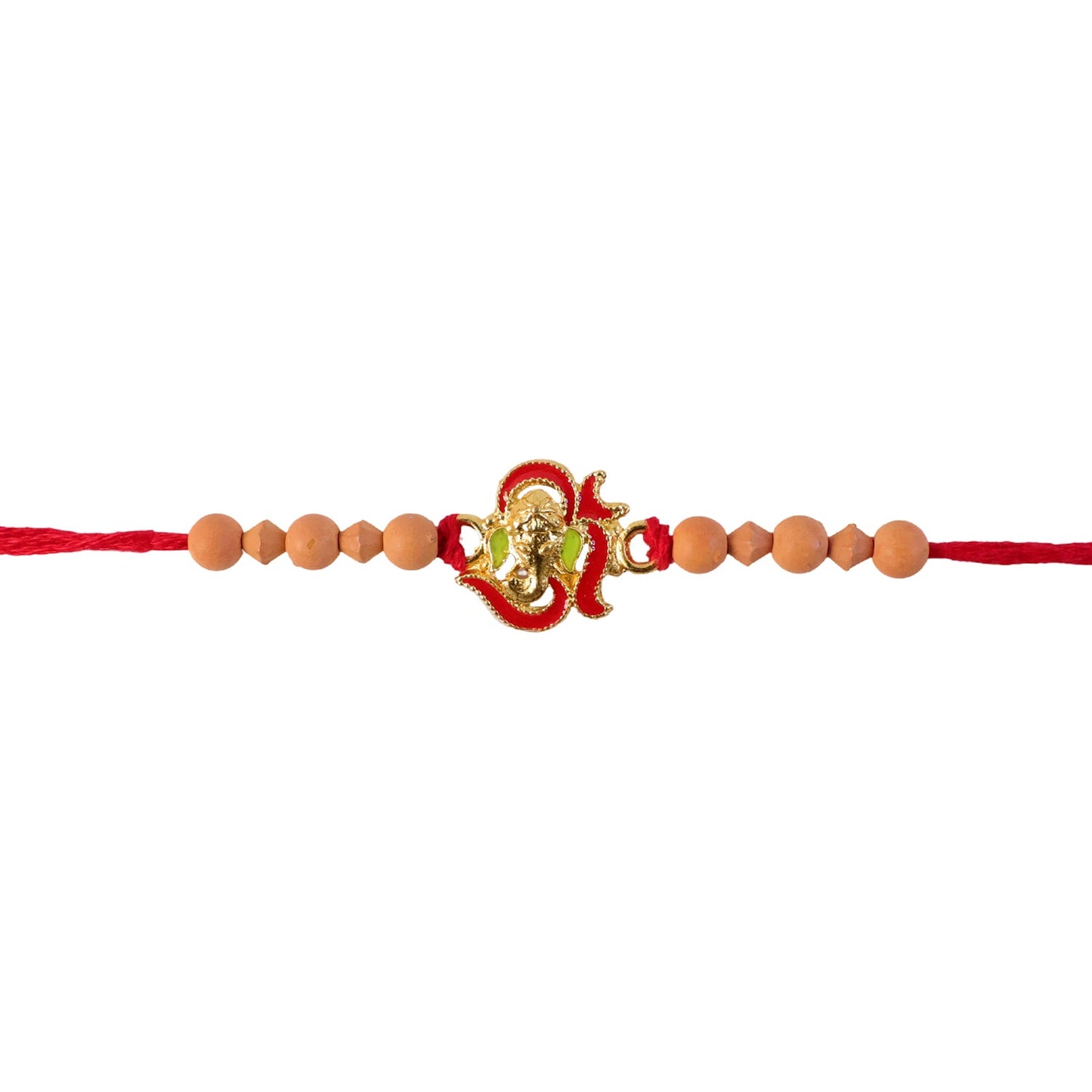Lord Ganesha Sandalwood (Chandan) Bead Rakhi