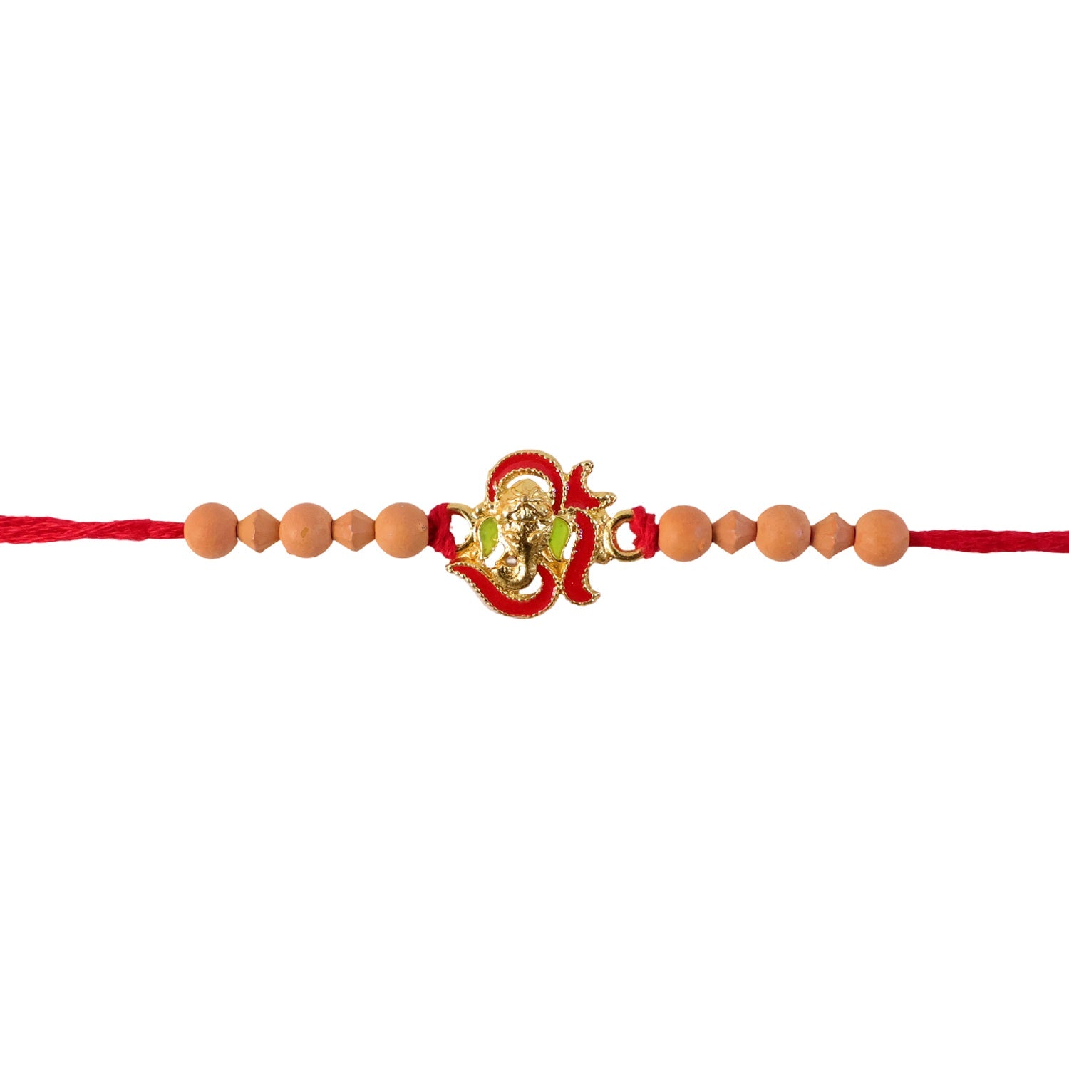 Lord Ganesha Sandalwood (Chandan) Bead Rakhi