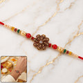 Oxidised Floral Rakhi – Traditional & Vibrant Bead Design