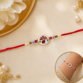 Hand Painted Ceramic Floral Rakhi – Traditional Raksha Bandhan Design