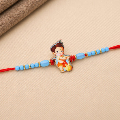 Kids Bal Hanuman Cartoon Rakhi with Blue Beads