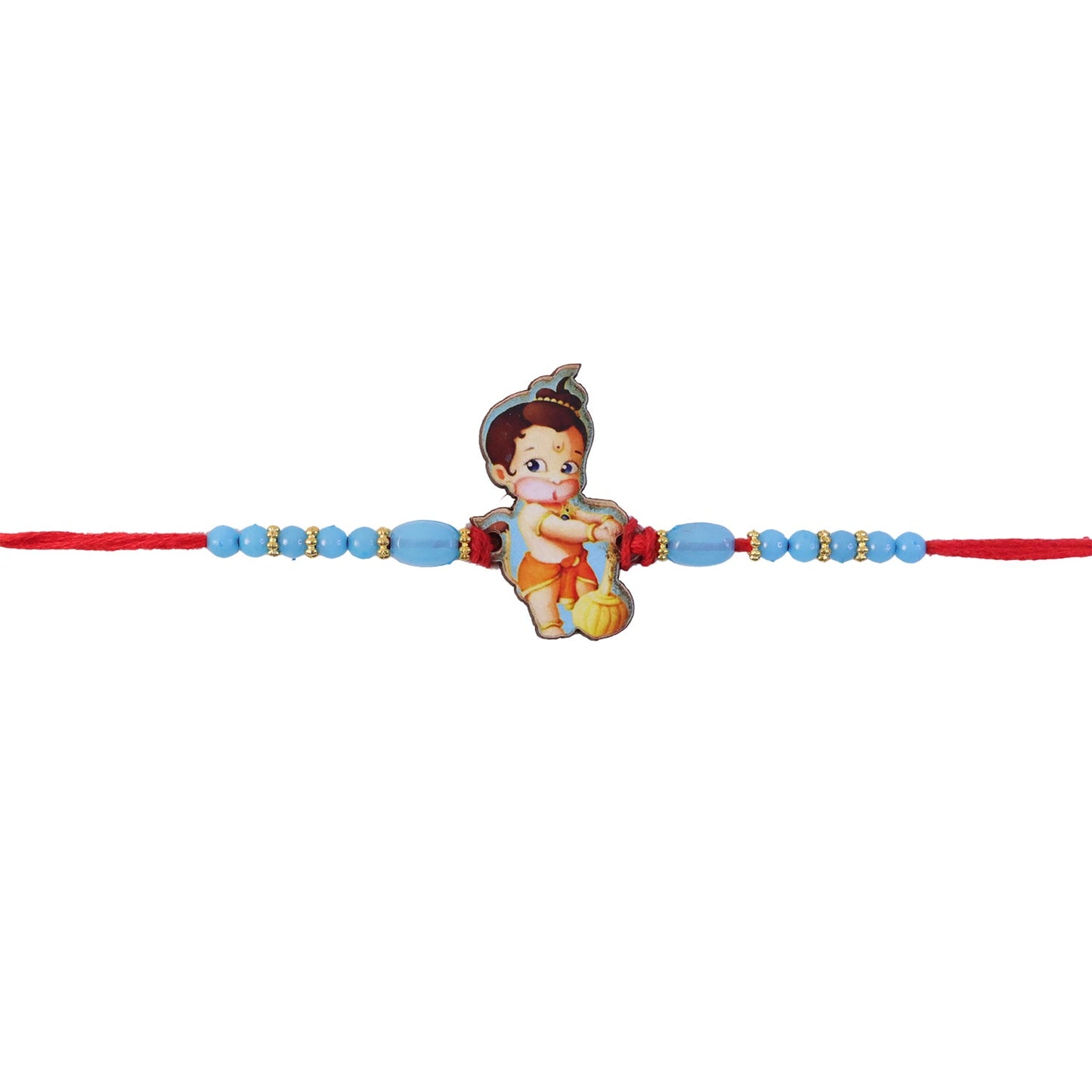 Kids Bal Hanuman Cartoon Rakhi with Blue Beads