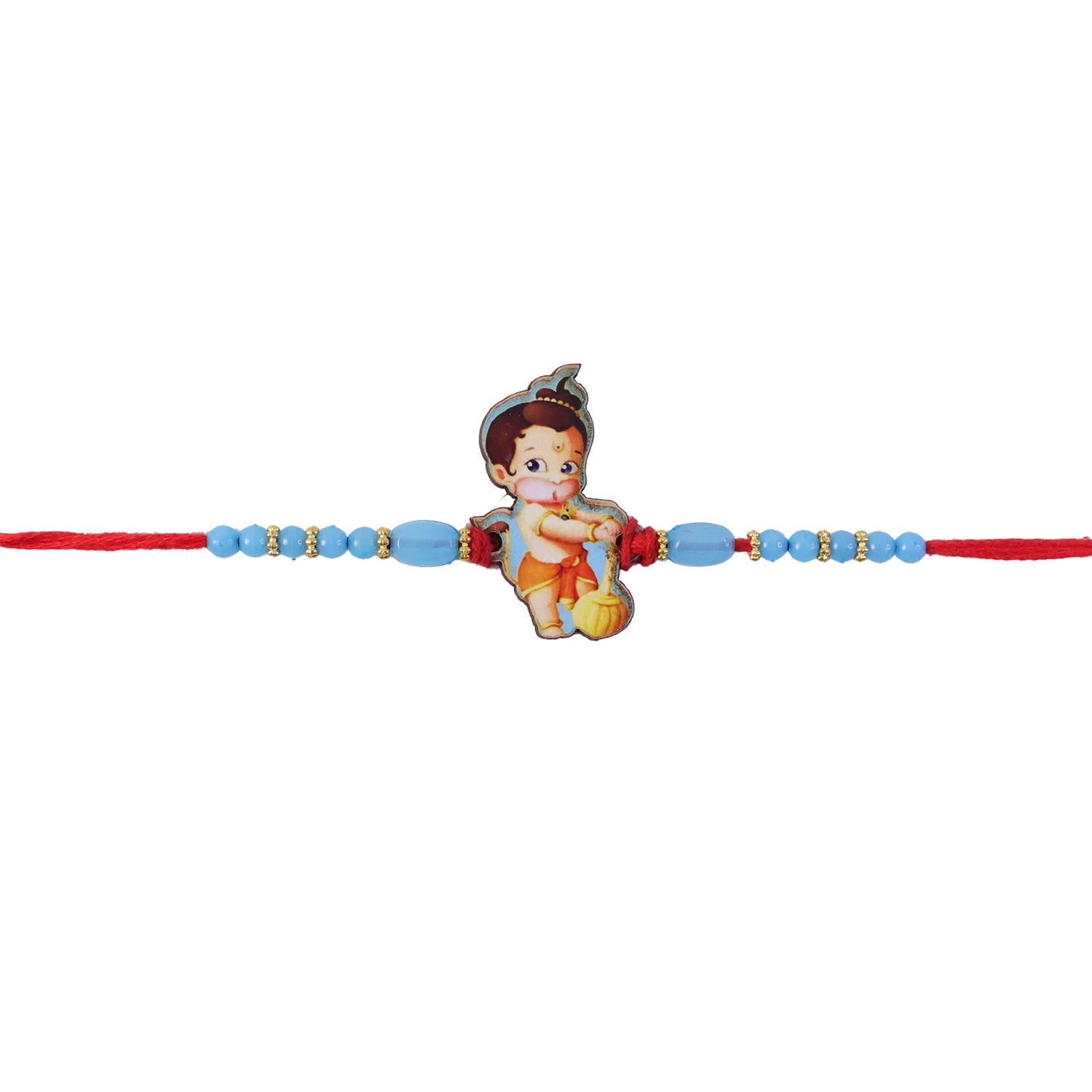 Kids Bal Hanuman Cartoon Rakhi with Blue Beads