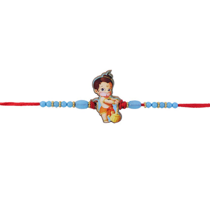 Kids Bal Hanuman Cartoon Rakhi with Blue Beads