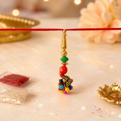Stylish Colourful Bead Charm Rakhi