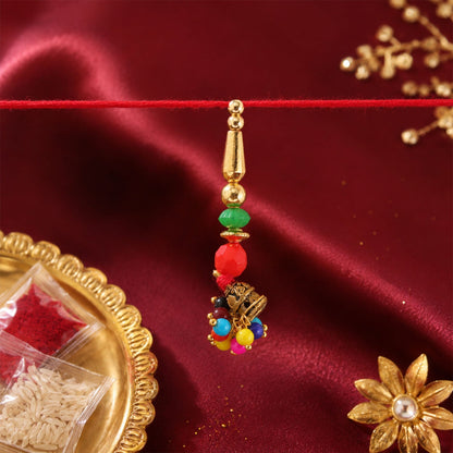 Stylish Colourful Bead Charm Rakhi