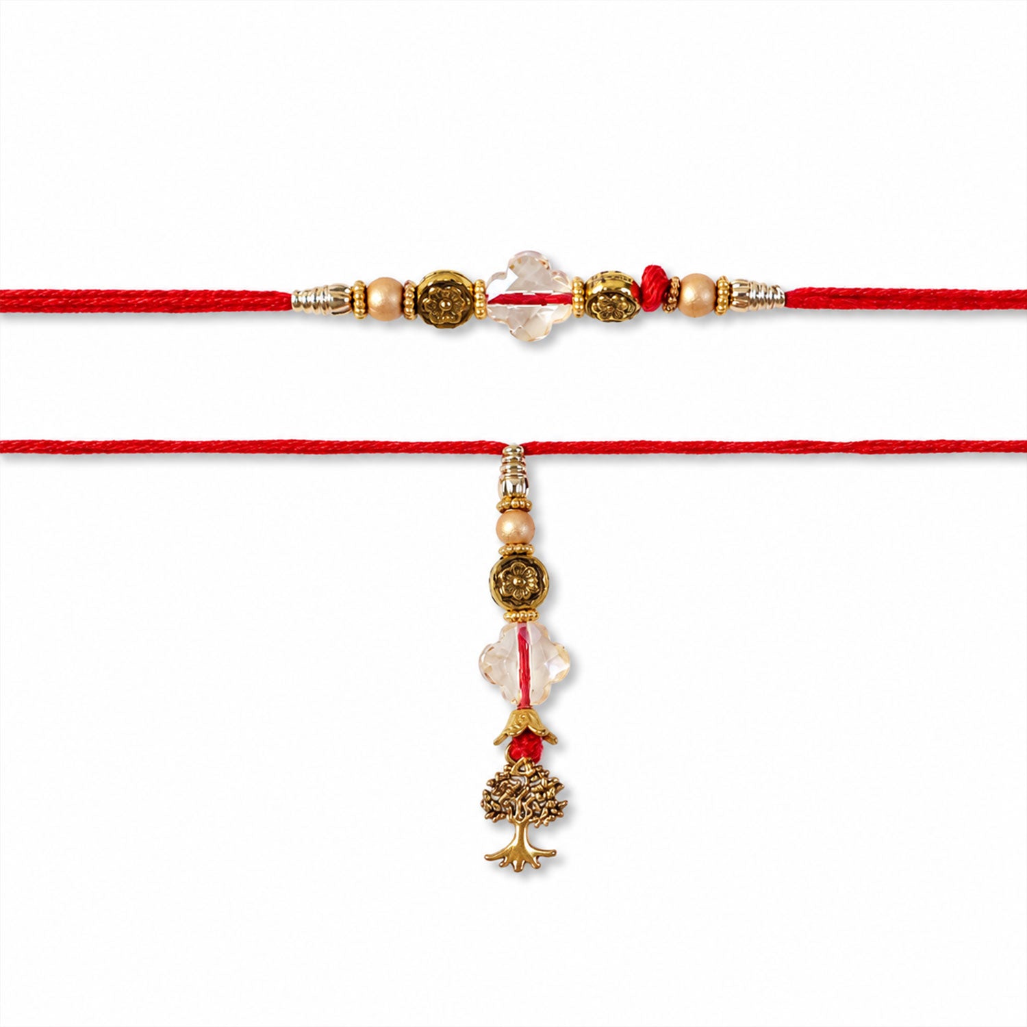 Traditional Bhaiya Bhabhi Rakhi with Beads