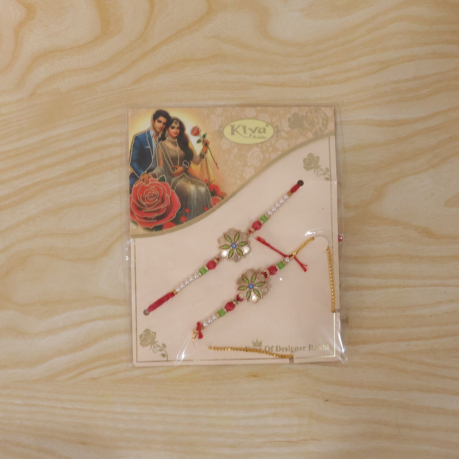 Meenakari Floral Evil Eye Rakhi with Colourful Beads for Brother