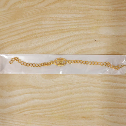 Ram Text Pearl Stone Gold Tone Rakhi Bracelet complete design on thread