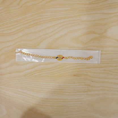 Swastik Enamel Gold Tone Bracelet Rakhi full bracelet view