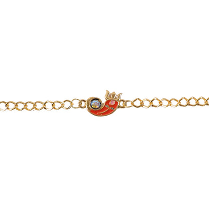 Close-up of thread and bead details on rakhi bracelet