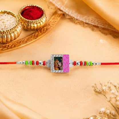 Photo Frame Multicolor Enamel Rakhi