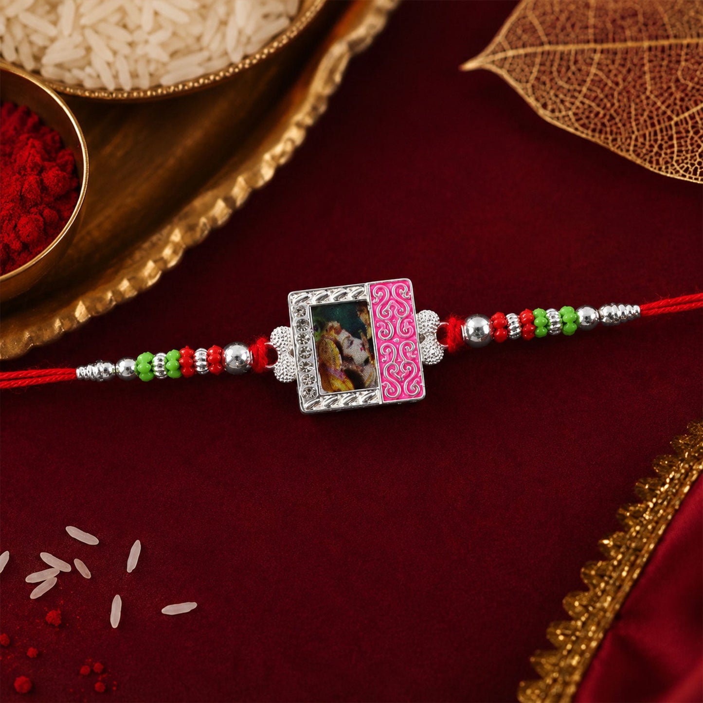 Photo Frame Multicolor Enamel Rakhi
