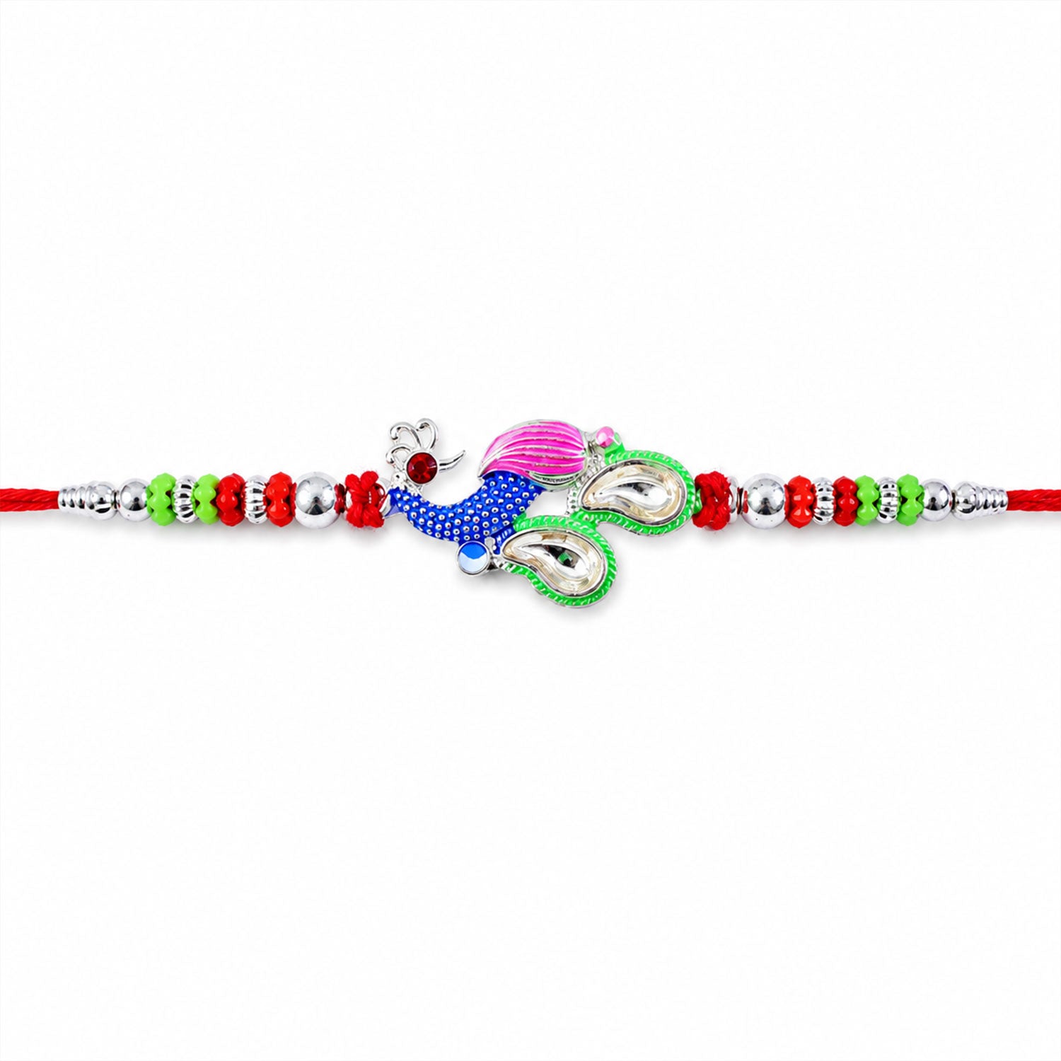 Peacock Multicolor Stone Studded Rakhi
