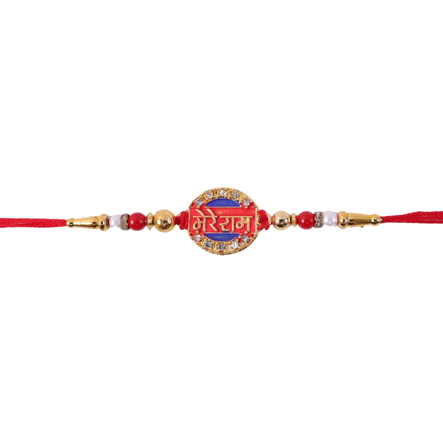 Close-up of the thread and back of the Mere Ram Rakhi