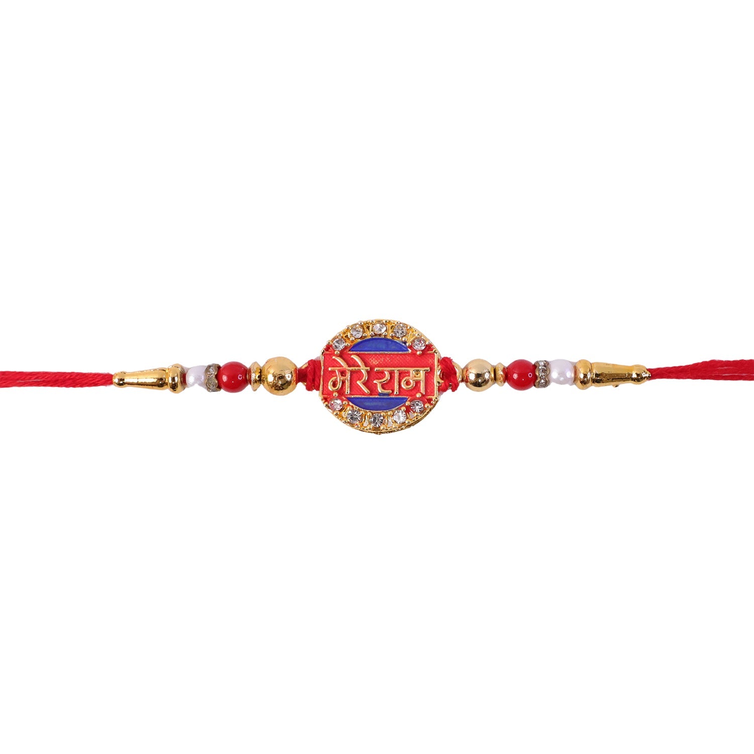 Close-up of the thread and back of the Mere Ram Rakhi