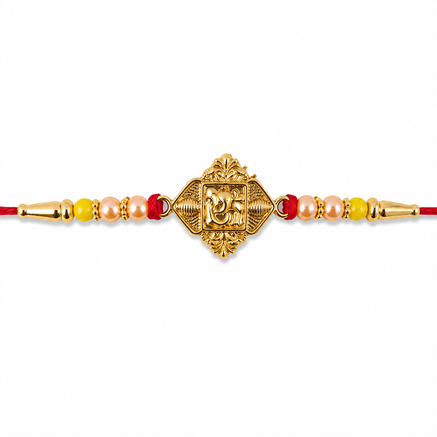 Lord Ganesha Antique Gold Tone Rakhi