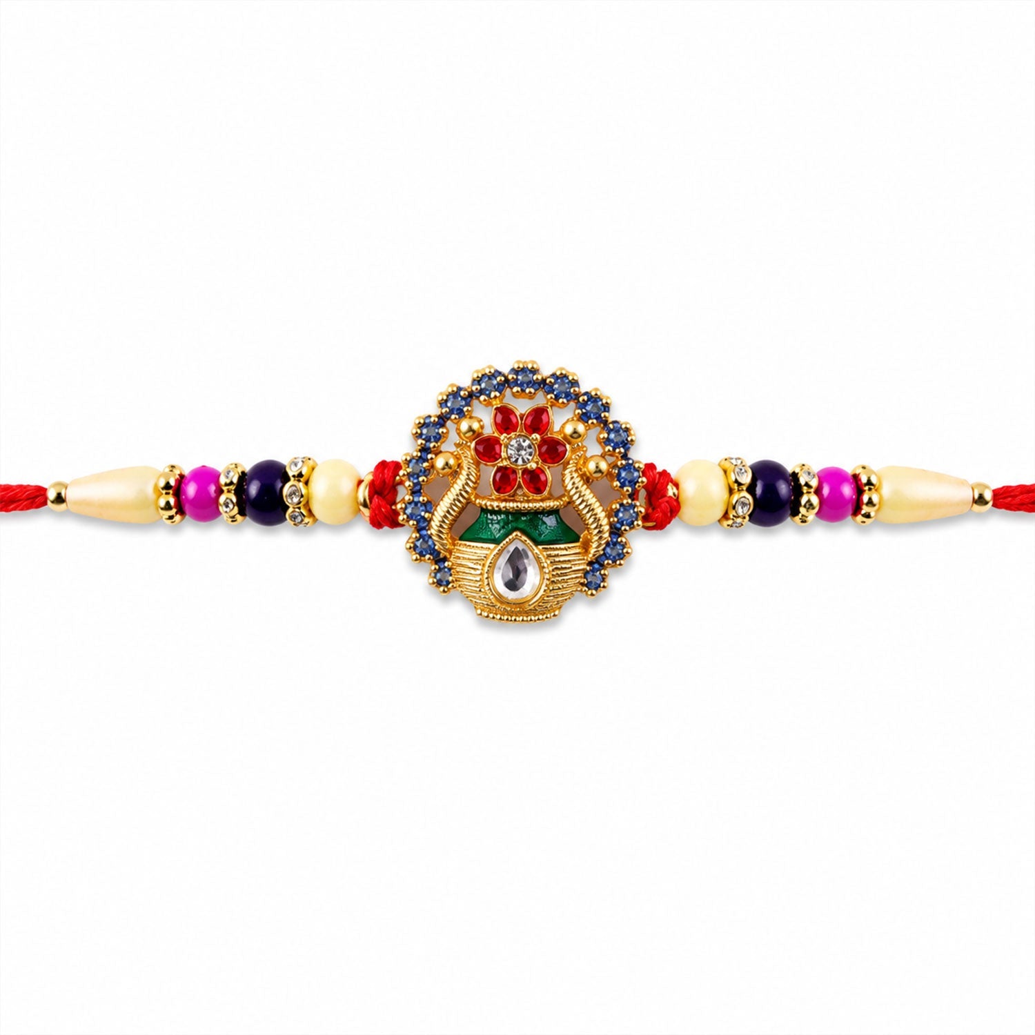 Back view showing comfortable thread of Royal Kalash Rakhi