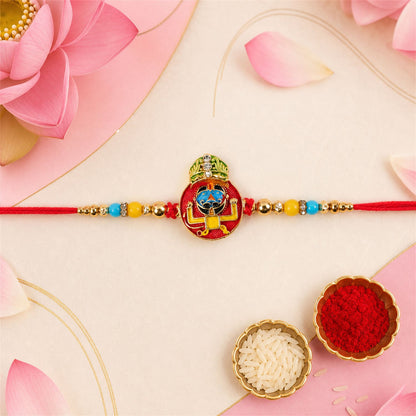 Cartoon Character Multicolor Enamel Gold Tone Rakhi