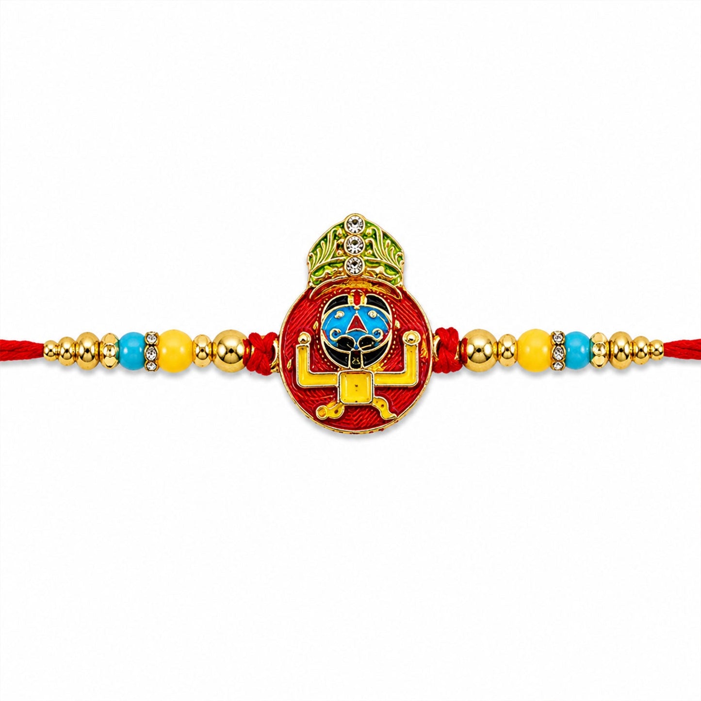 Cartoon Character Multicolor Enamel Gold Tone Rakhi
