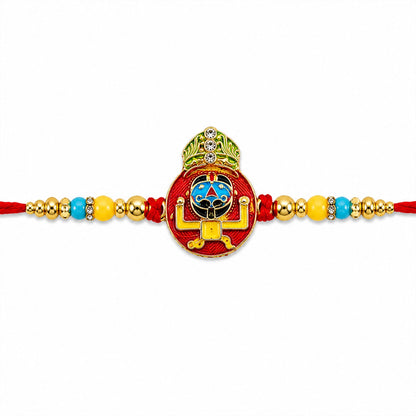 Cartoon Character Multicolor Enamel Gold Tone Rakhi
