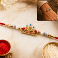 Ram Mandir Multicolor Enamel Rakhi – Elegant Festival Gift for Brother