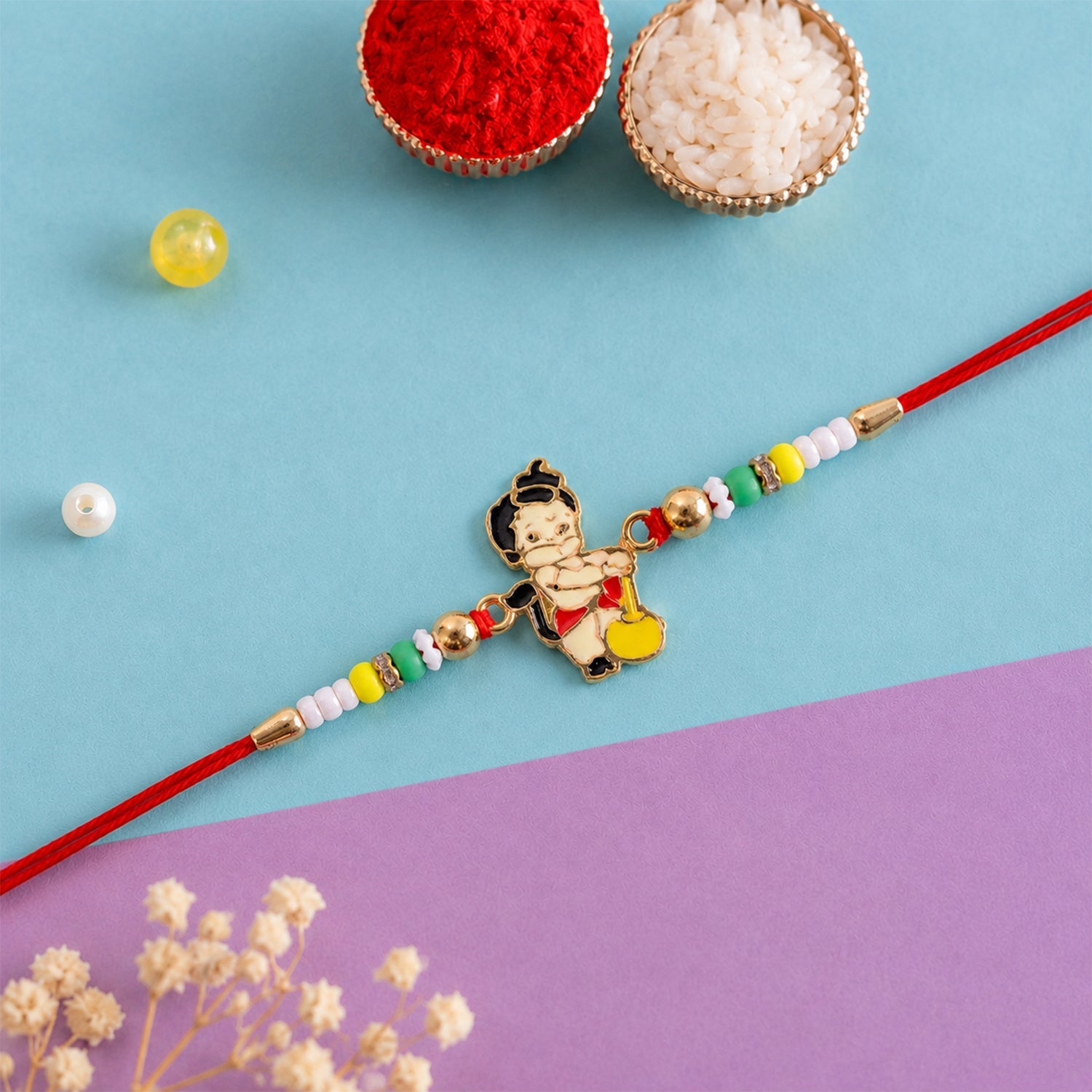 Bal Hanuman Multicolor Bead Rakhi