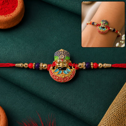 religion Face Multicolor Enamel Gold Tone Rakhi