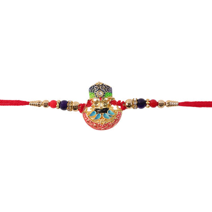religion Face Multicolor Enamel Gold Tone Rakhi