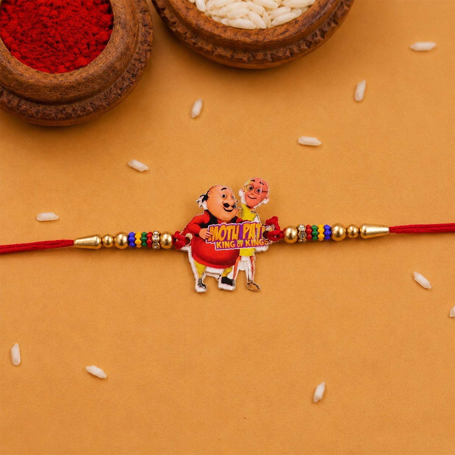 Cartoon Character Multicolor Bead Rakhi